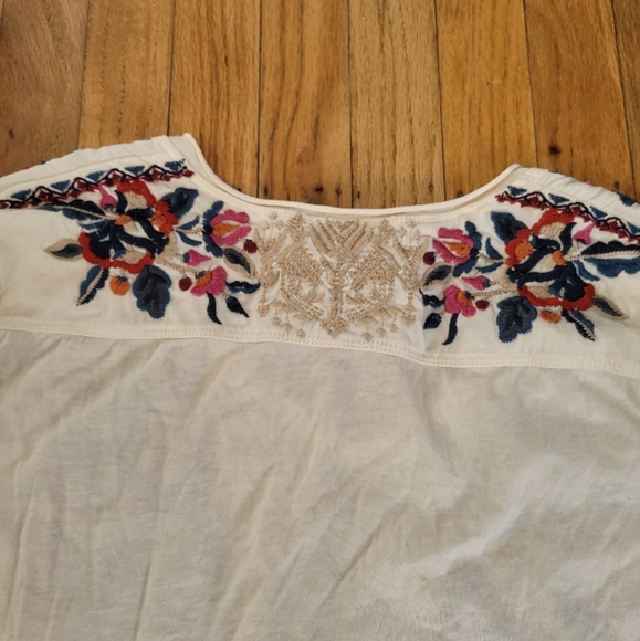 Johnny Was Embroidered Pullover Long-Sleeve Tunic Top 3/4 Sleeve Size M - Picture 10 of 10